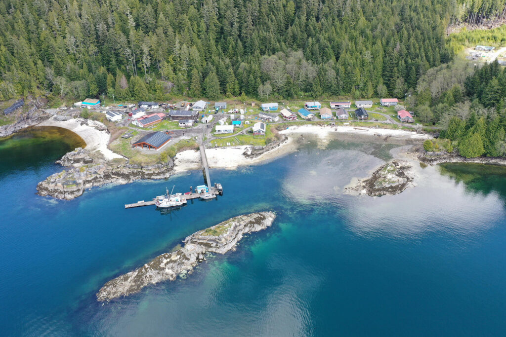 An aerial look at the small KHFN community townsite.