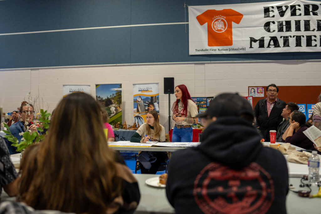 Volunteer moderators guided round table discussions following Dawn Morrison’s keynote speech regarding First Nation food security.