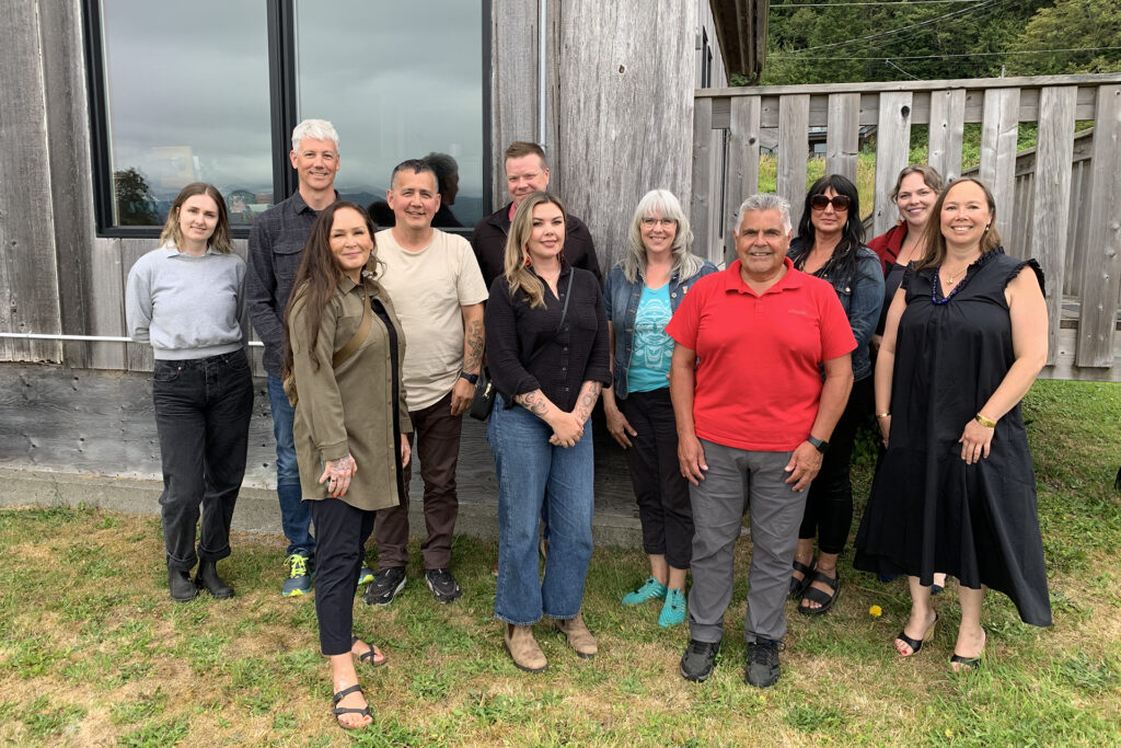 The Gwaii Trust board members and Island Coastal Economic Trust Board Members and leadership meet for a photo in Haida Gwaii
