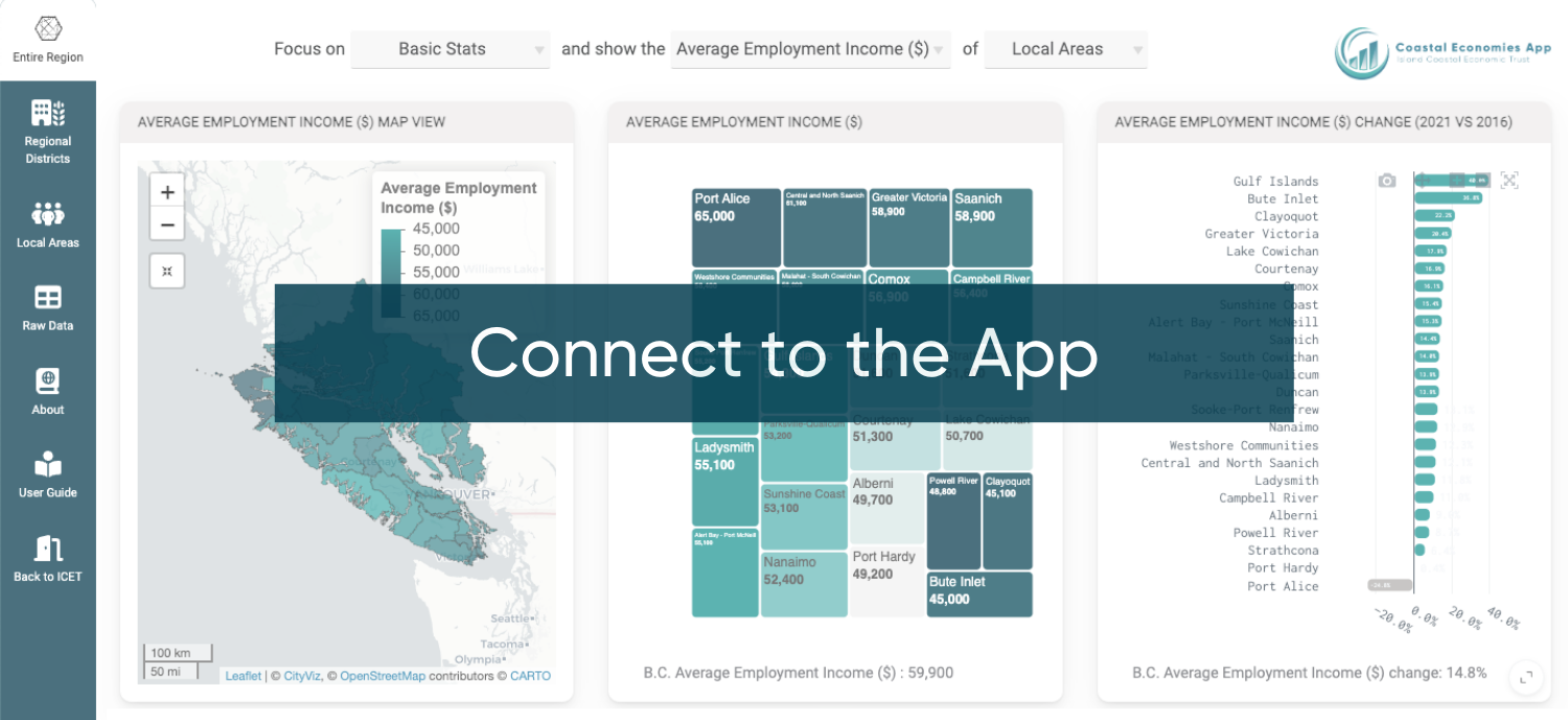 The Coastal Economies App landing page